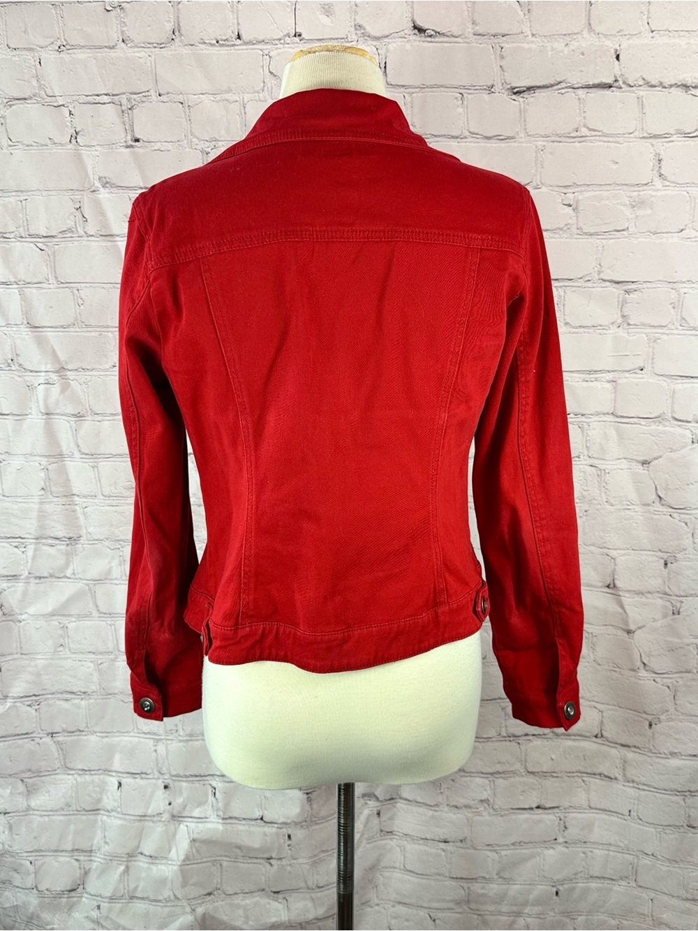 Baccini Red denim Jean Jacket women S boho western inventive layering casual - Picture 3 of 8